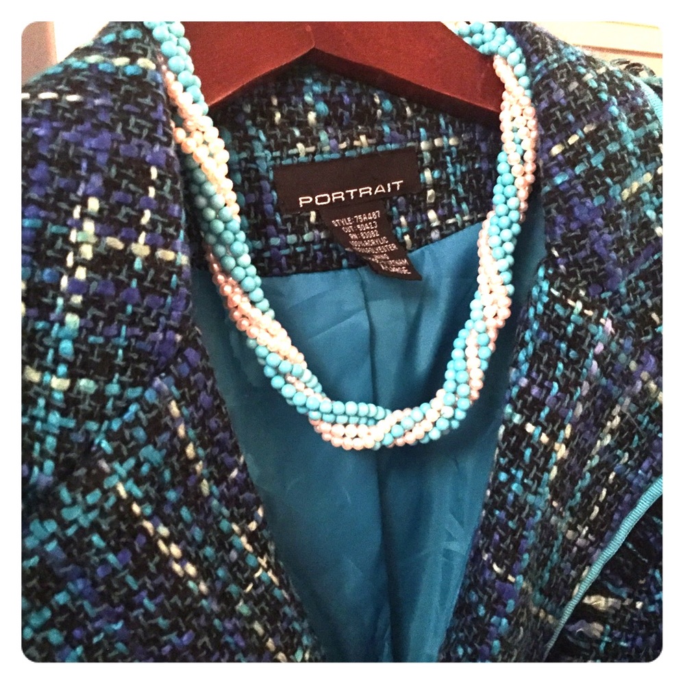 Twisted Bead Necklace - Turquoise & White